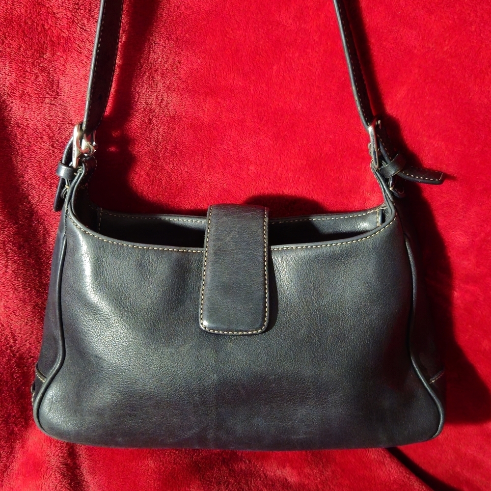 Vintage Coach Hampton Black Leather Hobo Shoulder Bag - Picture 2 of 13